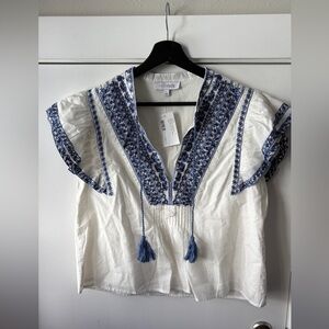 INTERMIX “Adele” Embroidered Top size L